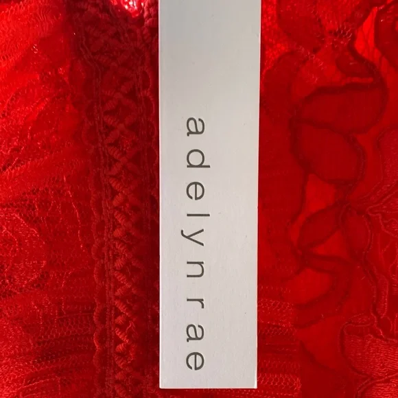 Adelyn Rae Red Lace Ruffle Mini Dress - Picture 2 of 8